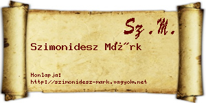 Szimonidesz Márk névjegykártya