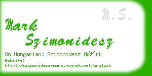 mark szimonidesz business card